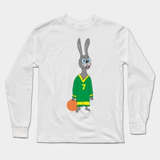 Funny Rabbit basketball player Long Sleeve T-Shirt